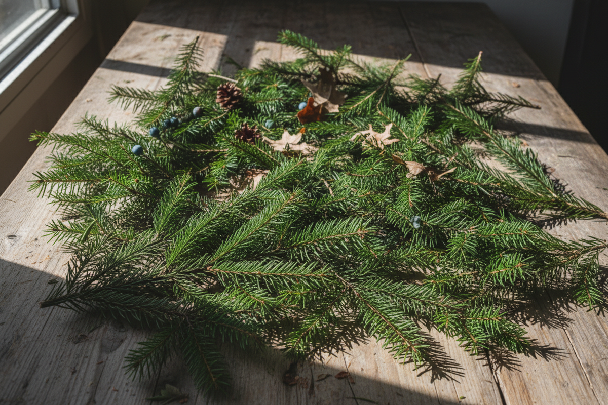 loose evergreen branches